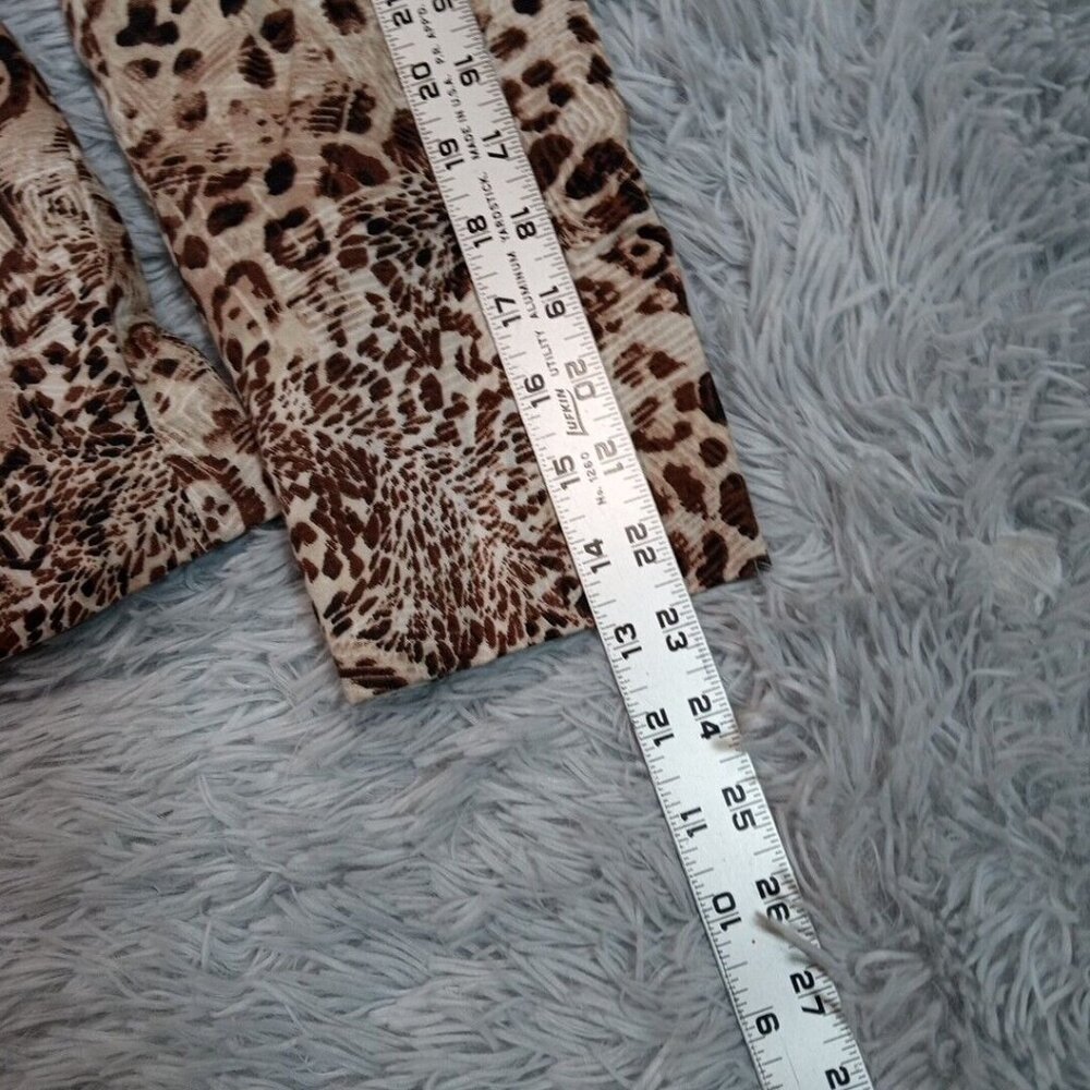 Vintage Chico's Womens Jacket‎ Biege 1 Cheetah Leopard Animal Print Pockets - Picture 9 of 12